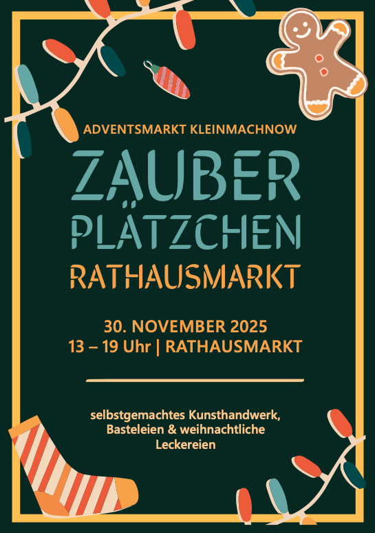 Adventsmarkt Kleinmachnow 30.11.2025 Plakat